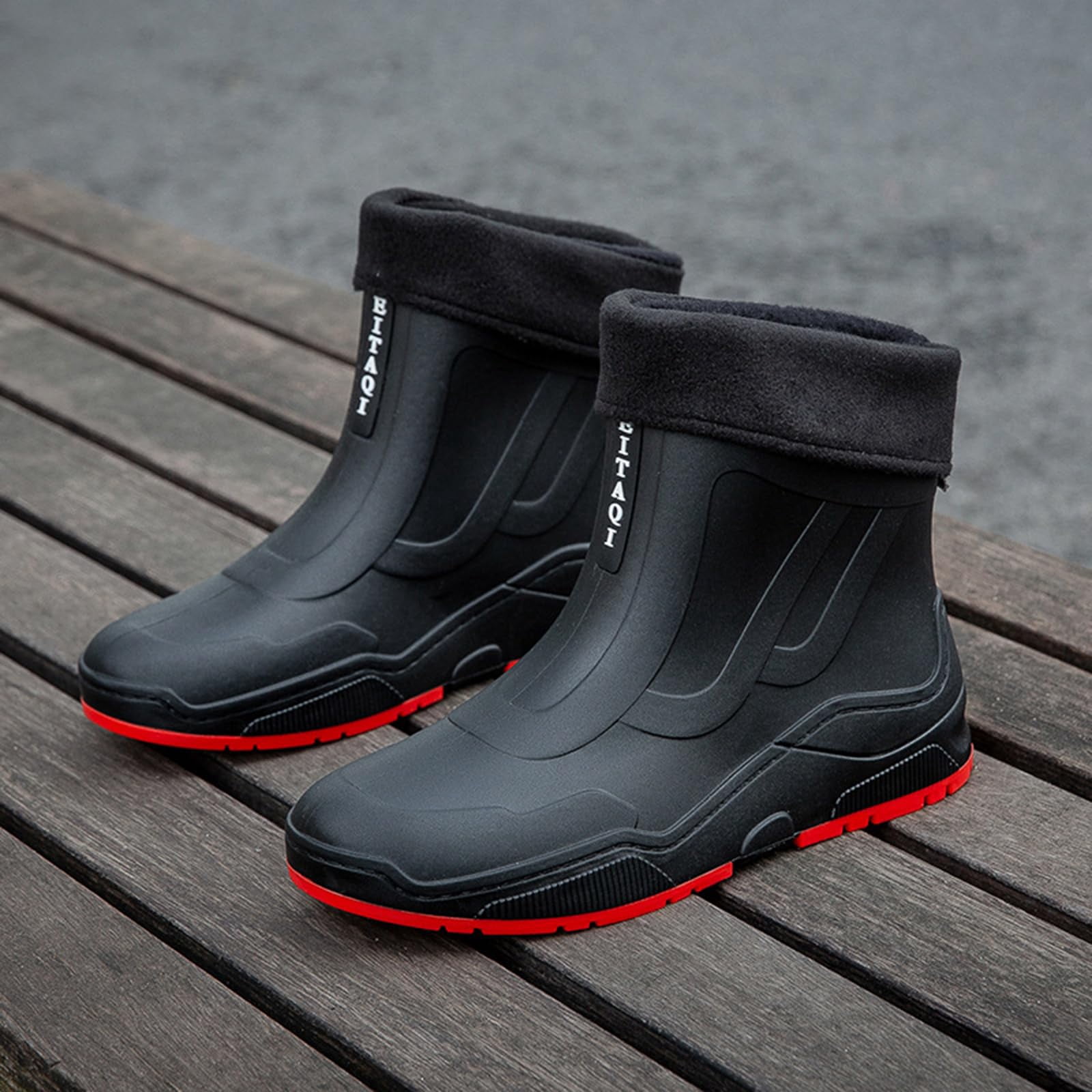 AUXDIQ Rain Boots Women Men Short Ankle Waterproof Rain Shoes Outdoor Garden Shoes