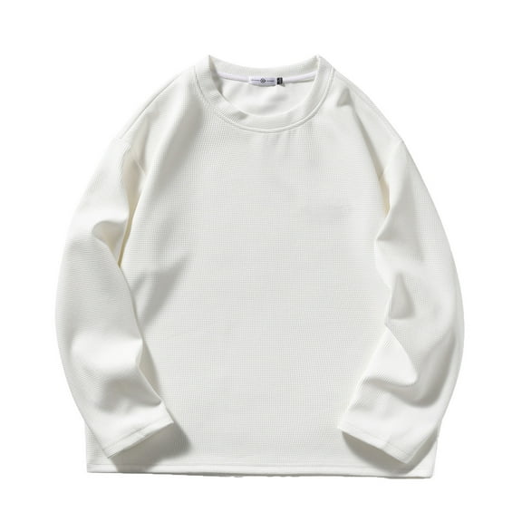 SHTXOZHI Sweatshirts for Men Long Sleeve Crewneck Casual Pullover Tops Solid Color Fall Basic Shirt