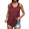 thumbnail image 1 of Gibobby Camisetas sin mangas para mujer Camisetas de verano Camisetas sin mangas Sport Loose Fit Racerback Workout(Vino,CH), 1 of 4