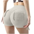 thumbnail image 2 of up to 60% off Gifts Usmixi Womens Yoga Shorts Sexy Slim Fit High Waist Stretchy Workout Sports Legging Pants Solid Drawstring Fitness Shorts with Pocket Beige m, 2 of 7