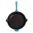 thumbnail image 2 of BergHOFF Neo 5pc Cast Iron Oval Dutch Oven Set with 10" Fry Pan, 5qt. & 8qt., Blue, 2 of 7