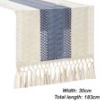 thumbnail image 3 of Table for Home Decor with Tassels 72 Inches Long Farmhouse Rustic Table Runner Cream & Brown Macrame Burlap Fall Table Decoration for Living Room Bridal Shower (12x72 Inches), 3 of 5
