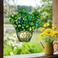 thumbnail image 2 of Stained Glass Window Green Clovers Sun Catchers Colorful Window Panel Bless Suncatchers Decors Home Decors, 2 of 8