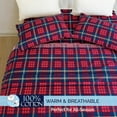thumbnail image 2 of 4-Piece Cotton Flannel Sheet Set, Deep Pocket Fitted, Full, Plaid-Red/Navy, 2 of 5