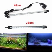 110-240V 2.5W 38cm 2W 5050 21LED Aquarium Lamp Aquatic Animals Box Diving Lights Waterproof IP68 Glass Material With Switch Blue White Blue + white