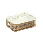 Piwvid Food Storage Containers with Lids, Plastic Cookie Storage Containers Airtight, Layer Stackable Food Containers Dumpling Storage Box for Kitchen Organizers and Storage