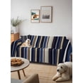 thumbnail image 6 of Blue and Brown Geometric Stripe Pattern Couch Cover for Dogs, Washable Sofa Covers Slipcover for Pets Dogs Futon Cover, Couch Recliner Covers, Oversized Chair Slipcover 71"x91", 6 of 9