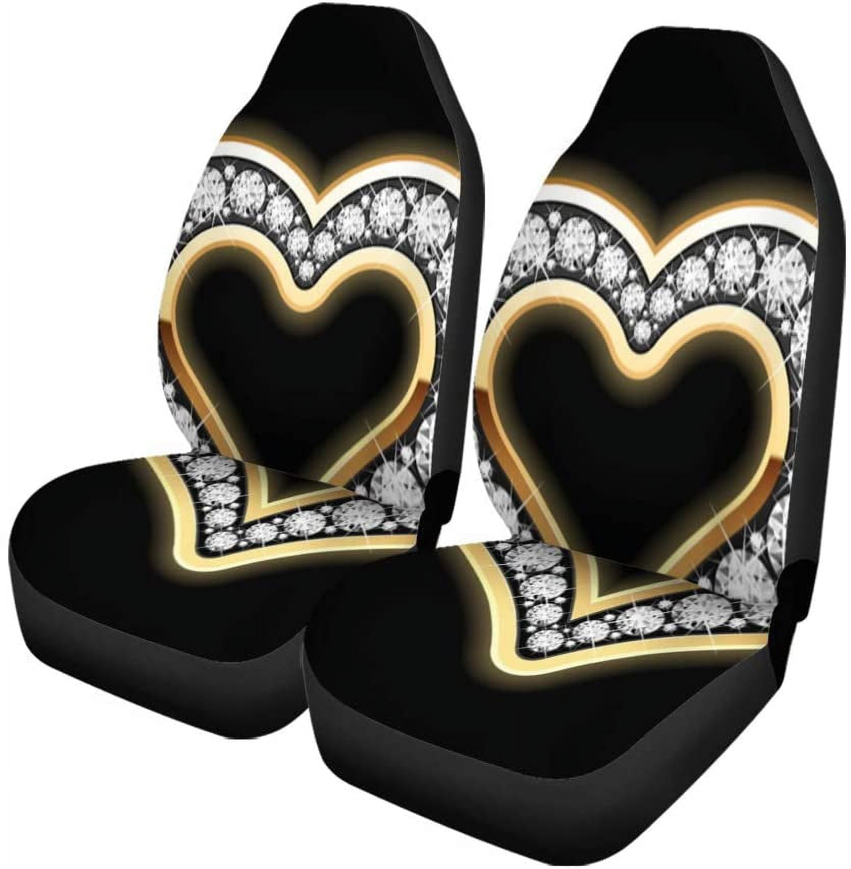 DEHIWI Gold Bling Car Seat Covers 1 Washable Soft Seat Protector Car Mat Covers Auto Accessories Fit Most Cars Sedan SUV Van　並行輸入品 DEHIWI Gold Bling Car Seat Covers 1 Washable Soft Seat Protector