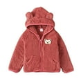 thumbnail image 2 of ATOGUTA Toddler Girl Coat Fleece Hooded Jacket Coat Zipper Lightweight Long Sleeve Thick Warm Outerwear Pink, Size 6M-3T, 2 of 6