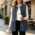 thumbnail image 2 of Klisyaur Womens Fleece Vest Sleeveless Crew Neck Open Front Casual Jackets Loose Outerwear Work Comfy Soft Warm Jacket, 2 of 8