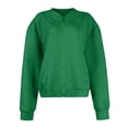 thumbnail image 5 of Women's Lightweight Full Zip Cropped Jacket, Spring Autumn Transition Long Sleeve Coat with Pockets, Soft Breathable Air Layer Fabric for Athletic Workout, Sport, and Casual Daily Wear Green1 L, 5 of 9