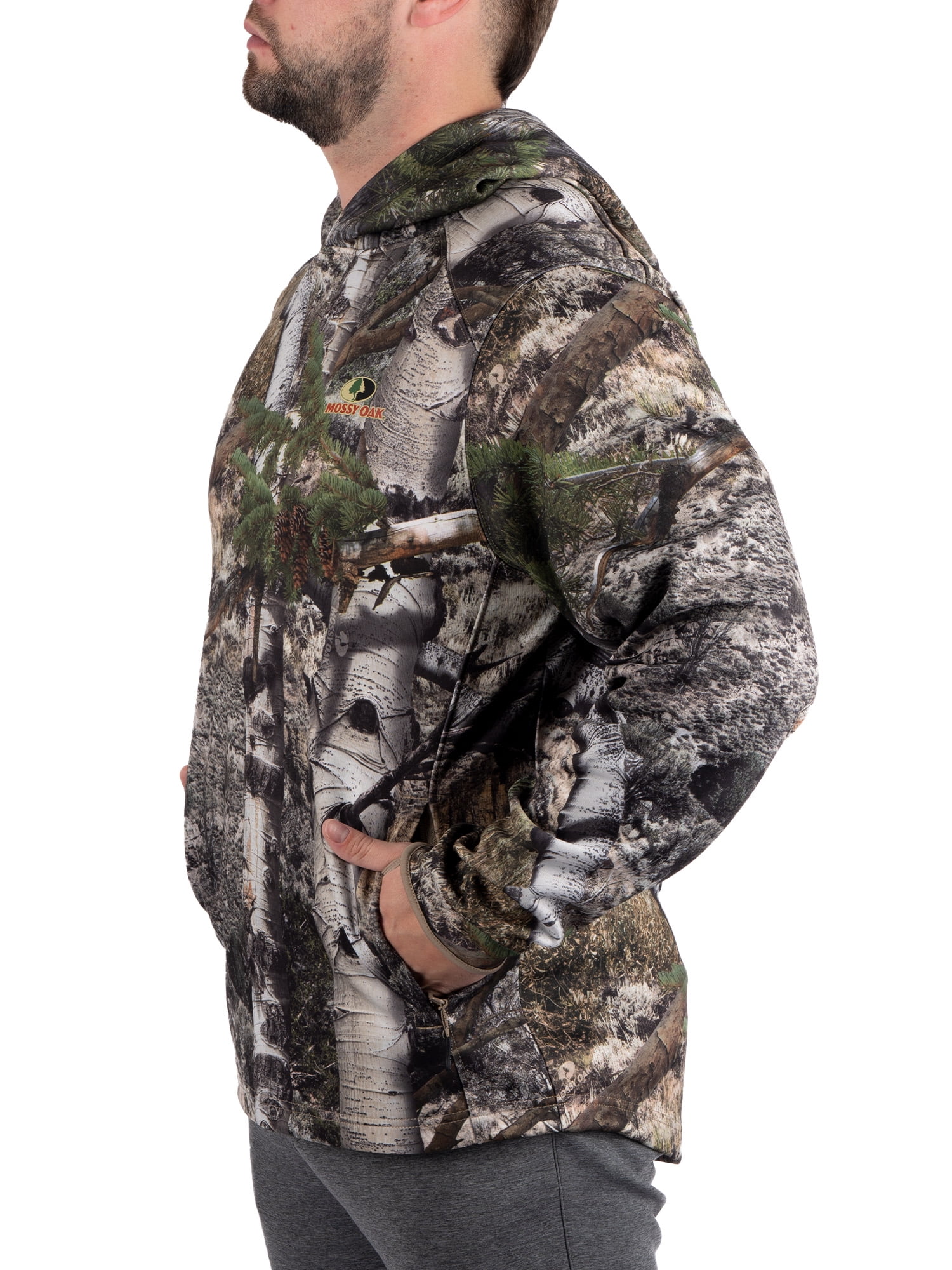 Men's Camo Hunting Performance Hoodie Pullover Sweatshirt by Mossy Oak, Sizes S-3XL
