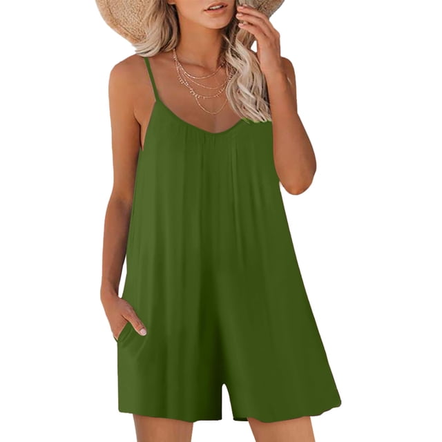 Romper Nfsion, casual de verano, sin mangas, con bolsillos para mujer