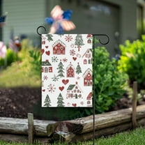 Yayeee Garden Flag 28" x 40" Double Sided Outdoor Yard Lawn Holiday Decorations, Red Nordic Christmas