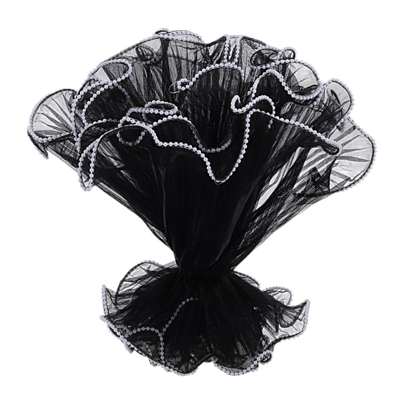 Unique Bargains Faux Pearls Edge Flower Wrap Paper for All Occasions 1 Pc Black
