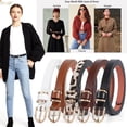 thumbnail image 6 of JASGOOD Women Skinny Leather Belts Thin Black and Coffee Belt for Pants Jeans Dresses, 6 of 10