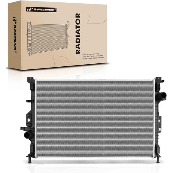 A-Premium Engine Coolant Radiator Assembly Compatible with Ford Focus 2013 2014 2015 2016 2017 2018 L4 2.0L, Manual Transmission, Replace# CV6Z8005T, CV6Z8005U