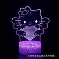thumbnail image 4 of Lámpara de mesa LED con luz nocturna 3D de animación de Hello Kitty, lámpara de noche para dormitorio infantil, lámpara de ambiente colorido táctil, 4 of 5