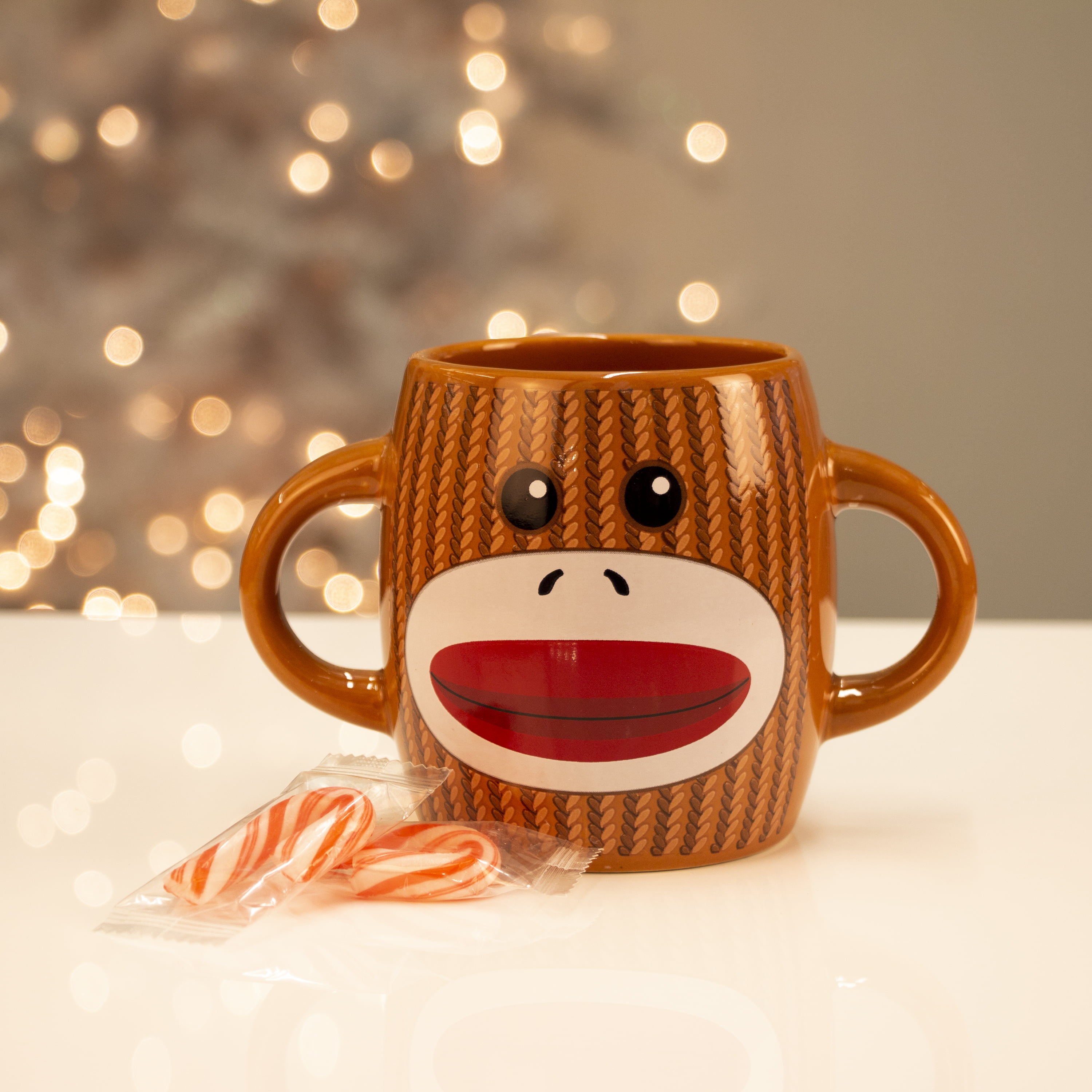 World Market Monkey Handle Coffee Mug, 12 Ounces
