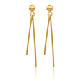 thumbnail image 5 of 14K Solid Yellow Gold Post Line Bar Drop Dangle Earrings, 5 of 10