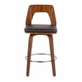 thumbnail image 3 of LumiSource Trilogy 24 in. Wood Base Faux Leather Swivel Counter Stool - Set of 2, 3 of 7