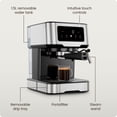 thumbnail image 6 of Espresso Machine, 15-Bar Pump Digital Espresso Maker w/Steam Wand for Latte & Cappuccino, Compact Espresso Coffee Machine w/ 1.5L Removable Water Reservoir - Stainless Steel, 6 of 7