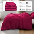 thumbnail image 3 of IR Imperial Rooms 3 PC Duvet Cover Set Queen Size Plain Button Closer Soft Brushed Microfiber Pink (90 x 90) Inches, 3 of 8