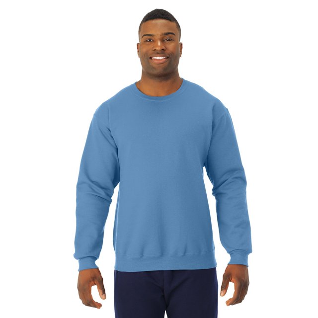Jerzees Men's Navy Adult Crew Sweatshirt, Columbia Blue, Medium