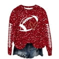 thumbnail image 2 of Sweatshirt for Women Crew Neck Long Sleeve Rugby Sequin Print Tops Fall Fashion 2025 Pullover Sweaters Winter Clothes, 2 of 5