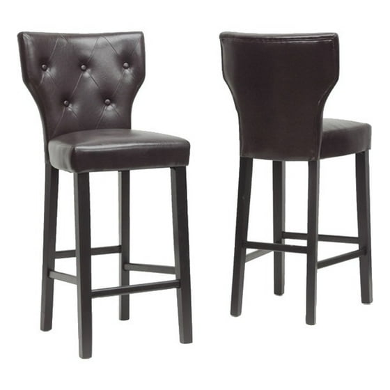 Set Of 2 Billings Dark Brown Modern Bar Stool Com
