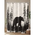 thumbnail image 4 of Brown Bear Forest Silhouette Shower Curtain, Retro Animal Tree Waterproof Shower Curtain Set with 12 Hooks Lightweight Washable Fabric Shower Curtains for Bathroom 48x72 Inches, 4 of 6