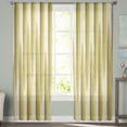 thumbnail image 3 of Yellow Striped Semi Sheer Curtains 96 Inch Length 2 Panels Set, Modern Abstract Art Sheer Kitchen Curtain Privacy Voile Window Curtain for Living Room Bedroom Rod Pocket Drapes, 3 of 7