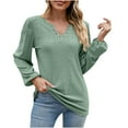 thumbnail image 1 of Hauts à Manches Longues pour Femmes Mode Féminine Col en V Manches Longues T-Shirt Ample Hauts à Manches Longues pour Femmes T-Shirts à Manches Longues pour Femmes, 1 of 6