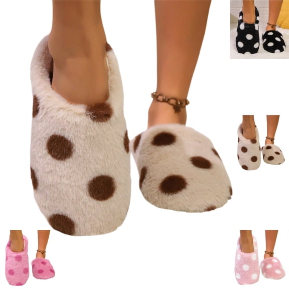 YOUYEDIAN Winter House Slippers for Women Plush Cozy Non-Slip Fleece Slippers Warm Indoor Outdoor Bedroom Shoes