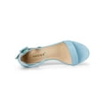 thumbnail image 4 of BLISSFUL STEP Women's Ankle Buckle Strap Chunky Heel Sandal Shoes Sky Blue 6.5, 4 of 7