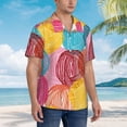 thumbnail image 5 of Easygdp Colorful Wool Balls Men's Hawaiian Shirts Print Lapel Short Sleeve for Beach, vacation, party, casual occasions - XX-Large, 5 of 9