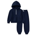 thumbnail image 4 of Girls Boys Tracksuit Sets Athletic Sweatsuits Half Zip Hooded Sweatshirt Jogger Sweatpants Outfits Kids 2 PCS Sets Clothes, 4 of 4