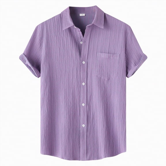 Hessimy Men's Hawaiian Shirt Short Sleeve Floral Button Down Shirts Tropical Holiday Beach Shirts,Floral(Purple,M)
