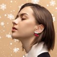 thumbnail image 4 of Fiudx Colgante Navideños En Diseño de Ciervo, Elegantes Pendientes En Cobre Rojo, Accesorios En Muñeco de Nieve, Ideales En Regal Temporada, Cómodos de Usar Todo El Día, Incluye Dos Pares., 4 of 6