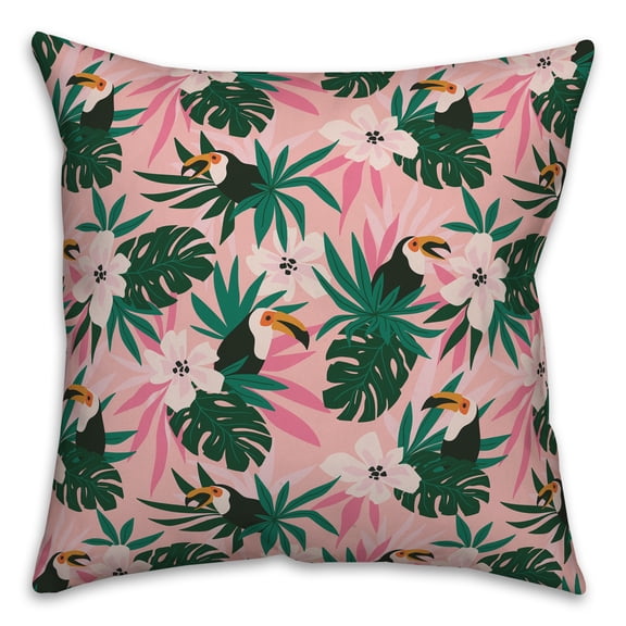 Creative Products Our Happy Place Black and White 18x18 Indoor / Outdoor Pillow