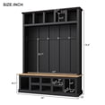 thumbnail image 6 of 78''H Hall Tree with Wide Storage Seating Bench, Entryway Shoe Cabinet with 13 Compartments,Coat Rack with 6 Hooks for Mudroom,Living room,Black, 6 of 9