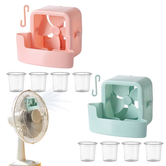 CHENjy Fan Evaporative Cooling Attachment, Hangable Ice Chiller Device with Ice Box, Portable Evaporative Cooler for Home Bedroom Patio Outdoor Use, Blue