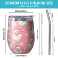 thumbnail image 5 of 12oz Stemless Wine Tumblers Pink Christmas Santa Pattern Vacuum Insulated Stainless Steel Travel Tumbler Cups Mug with Lid and Straw for Champaign,Cocktail,Beer with Cleaning Brush, 5 of 5