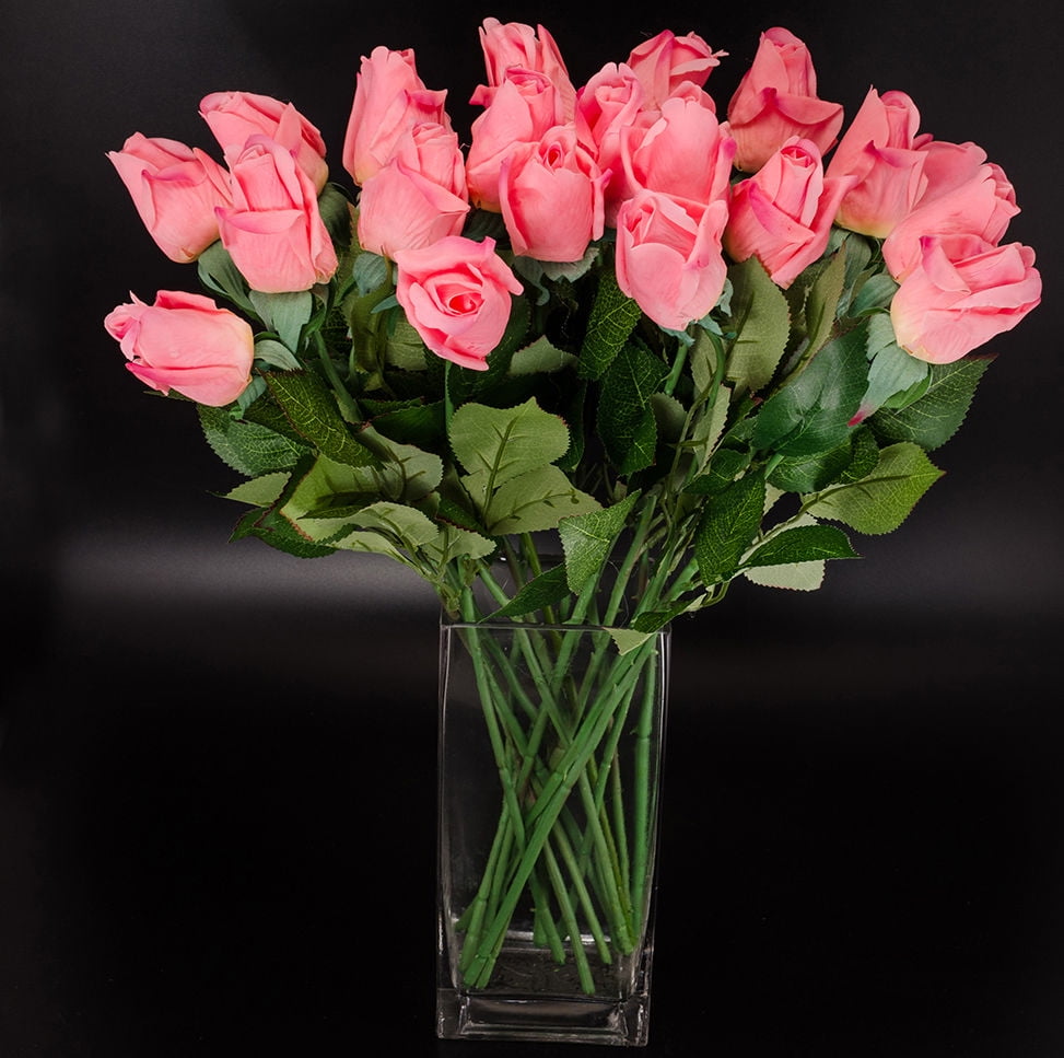 iMeshbean 20 Head Latex Artificial Flower, Latex Real Touch Rose Bud, Wedding Bouquet House