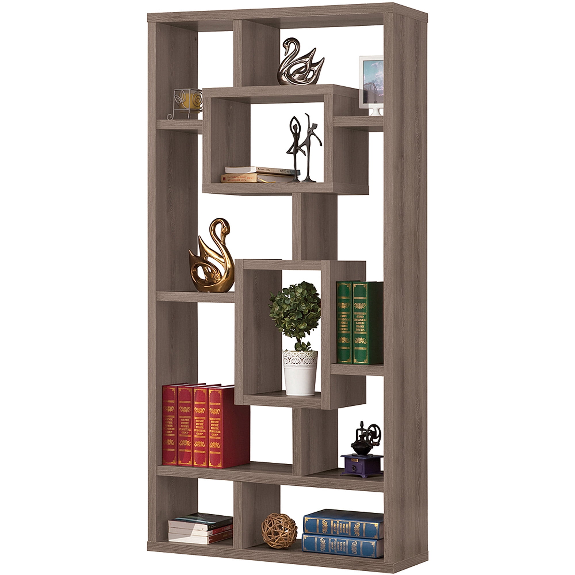 Coaster Weathered Grey Interlocking Bookcase