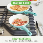 GreenLife 18-Piece Ceramic Nonstick Cookware Set, Dishwasher Safe, Soft Grip Handles, Turquoise