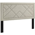 thumbnail image 3 of Modway Reese Nailhead King and California King Upholstered Linen Fabric Headboard, Brown, 3 of 4