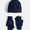 NAVY, variant on Free Assembly Women's Embellished Beanie Hat and Gloves Set, 2-Piece, Light Grey Heather