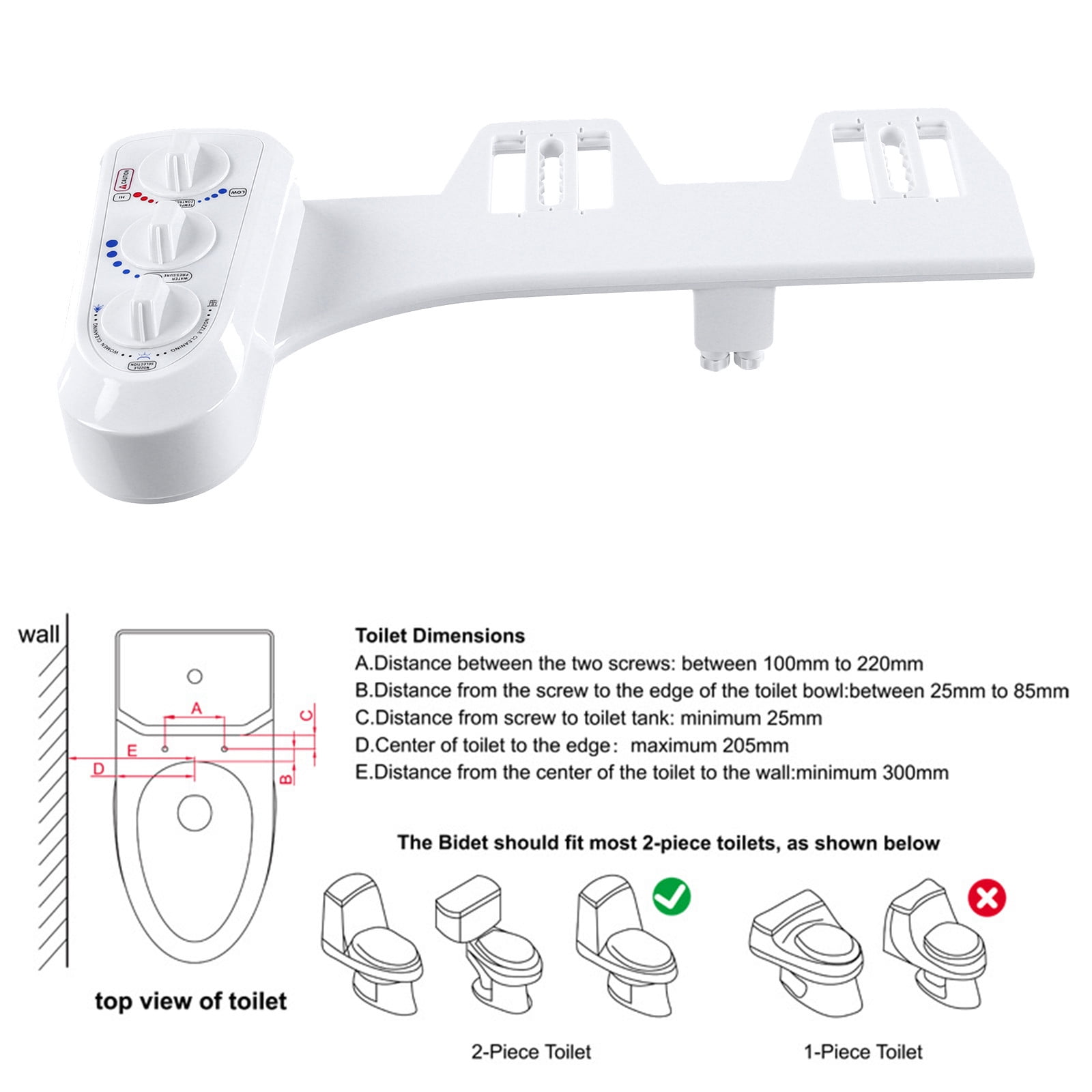 Vikakiooze Promotion on sale, Bidet Toilet Seat Attachment & Fresh Water Sprayer (Cool & Warm Temperature Control,Dual-Nozzle Cleaning,Non-Electric,Adjustabl-e Pressure,Female Wash)