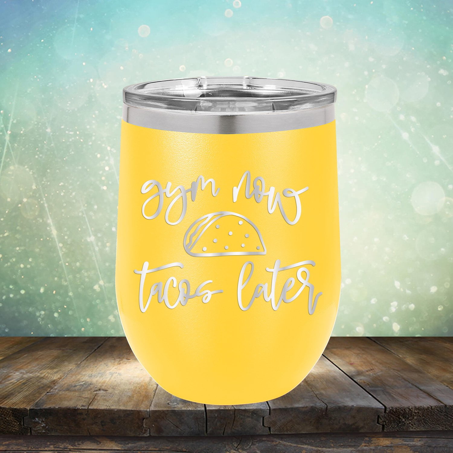 Gym Now Tacos Later - Engraved Can Bottle Beverage Holder Cup